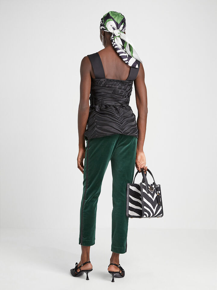 Bold Zebra Jacquard Top, Black, hi-res image number 3