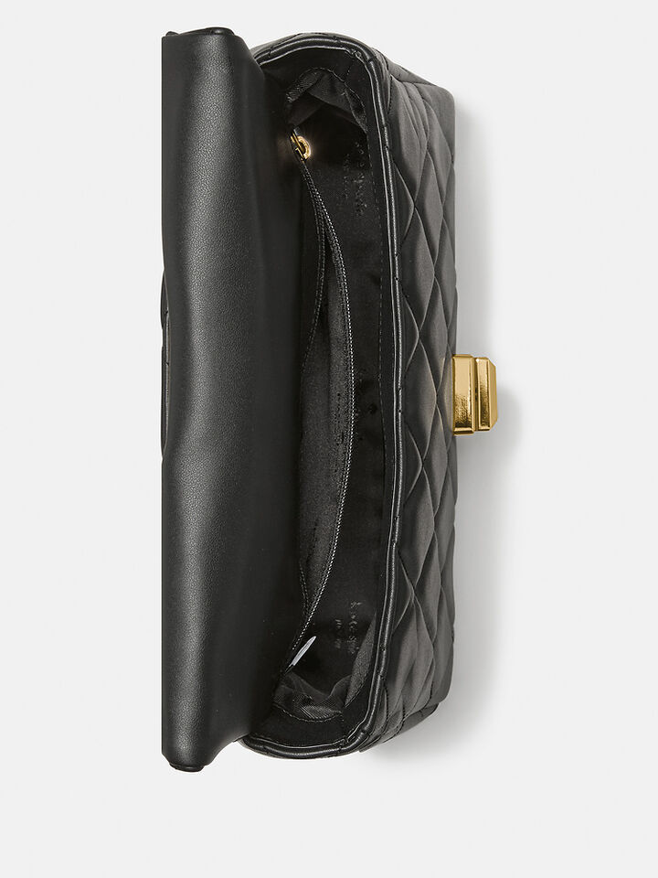 Carey Quilted Small Flap Crossbody, BLACK, hi-res image number 4