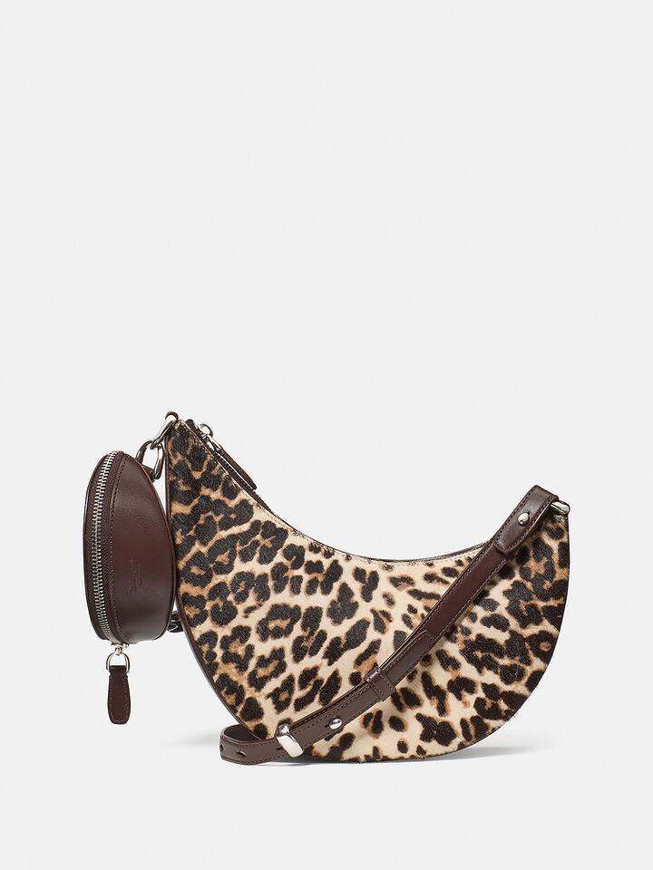Duo Leopard Haircalf Crossbody Bag