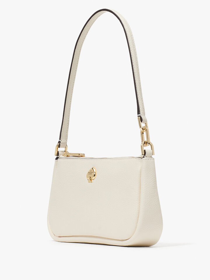 Kayla Pebbled Leather Convertible Wristlet, White, hi-res image number 3