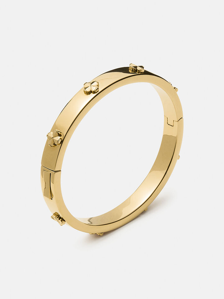 Spade Flower Hinged Bangle, GOLD, hi-res image number 3