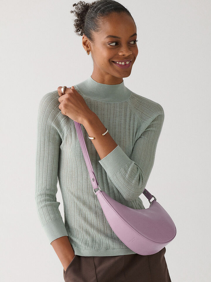 Duo Glazed Leather Crossbody Bag, MARKET PURPLE, hi-res image number 4
