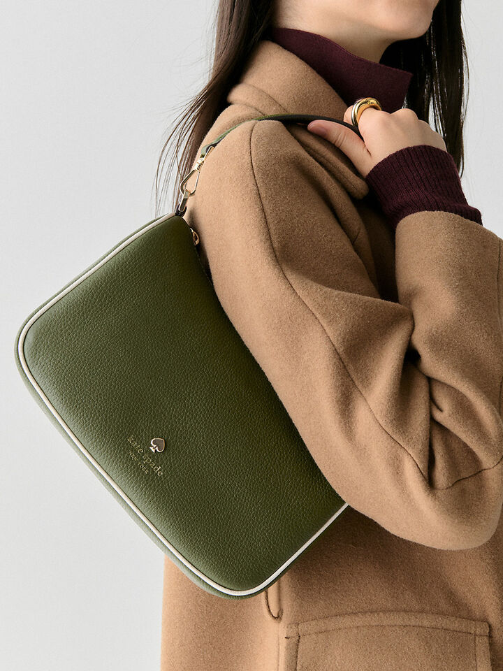 Emma Colorblock Pebbled Leather Medium Shoulder Bag