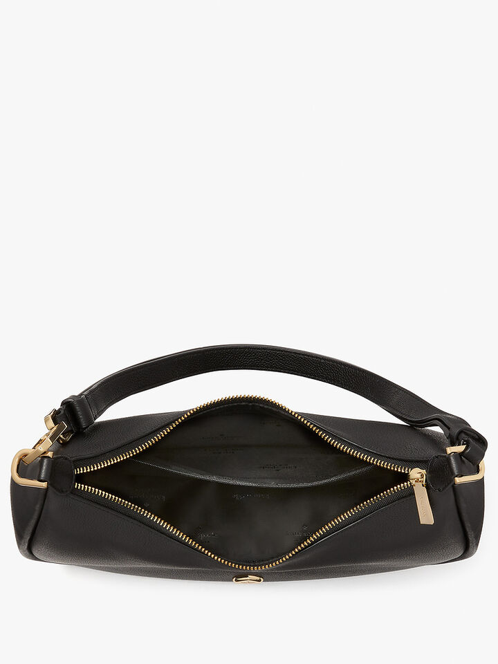 Kayla Pebbled Leather Chain Link Convertible Crossbody, BLACK, hi-res image number 4