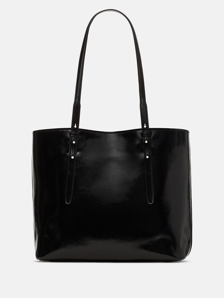 Do It All Patent Tote Bag, BLACK, hi-res image number 5