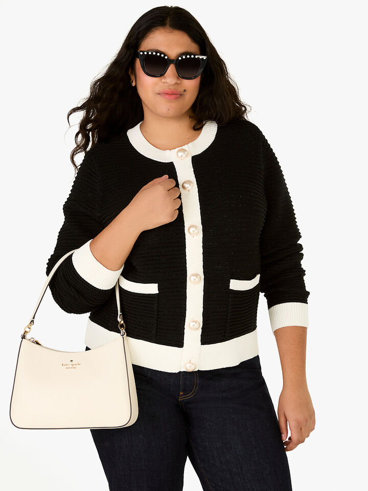 Madison Saffiano Leather Convertible Shoulder Bag, WHITE, hi-res image number 2