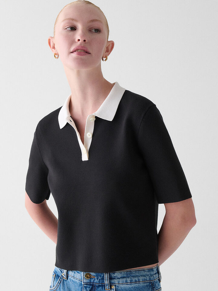 Cropped Polo Sweater
