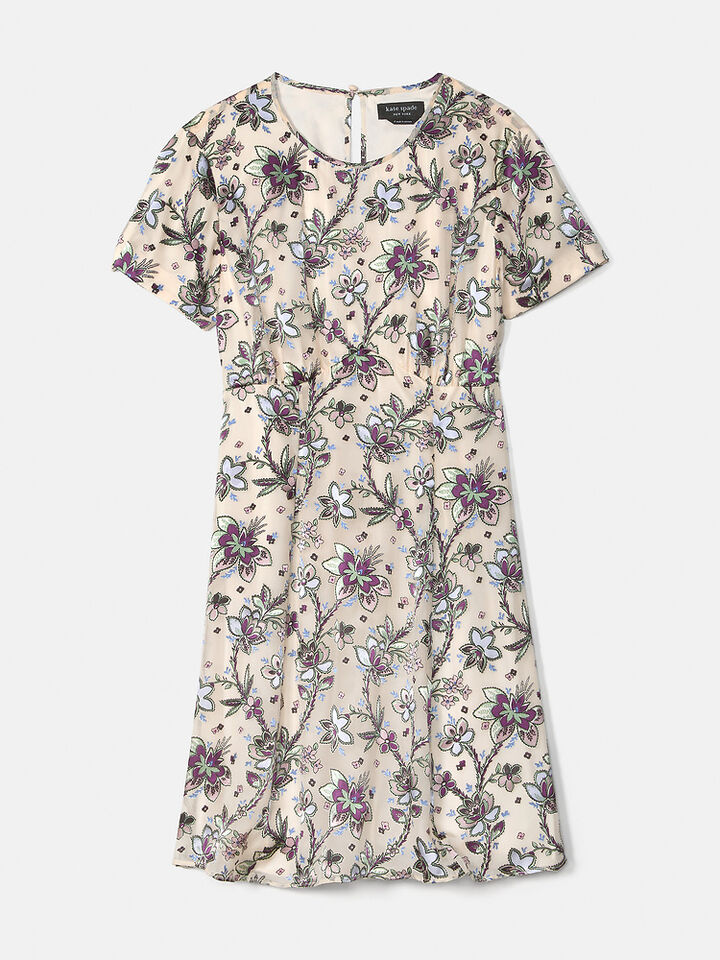 Satin Devore Empire Waisted Mini Dress