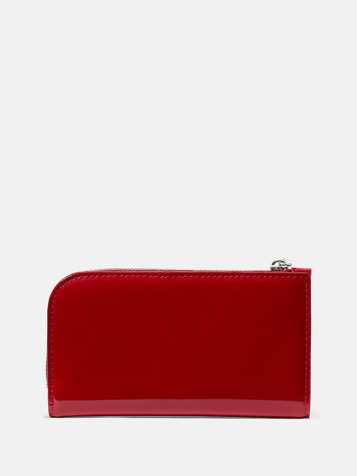 Devin Patent Small Bifold Wallet, Dark Scarlet, hi-res image number 3