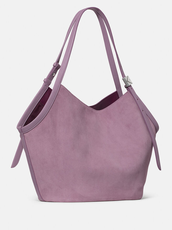 Deco Suede Tulip Tote, MARKET PURPLE, hi-res image number 3