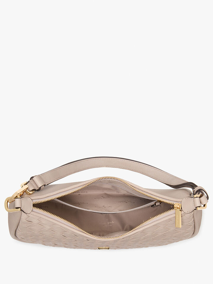 Kayla Woven Leather Large Shoulder Bag, COZY GREY, hi-res image number 4