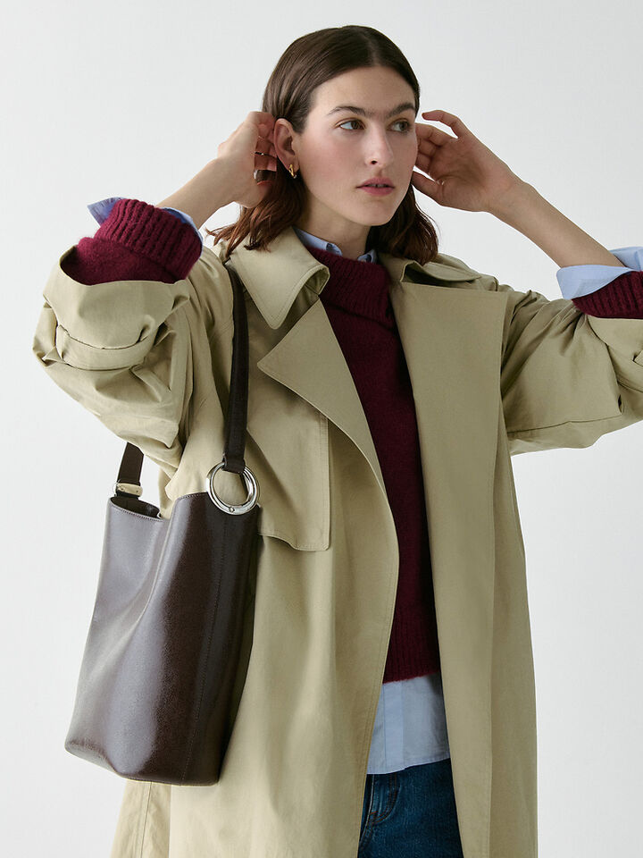 Halo Glazed Leather Bucket Bag