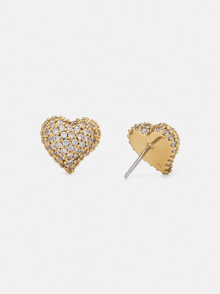 Amour Pave Studs, Gold, hi-res image number 3