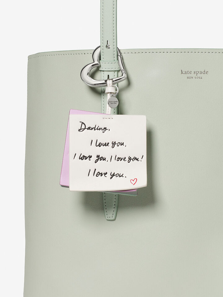 Charmed Love Notes Bag Charm, Cream Multi, hi-res image number 3